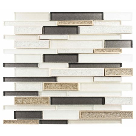 ANDOVA TILES ANDOVA TILES Reign 2" x 0.25" Straight Edge Glass Mosaic Wall Tile ANDREI530